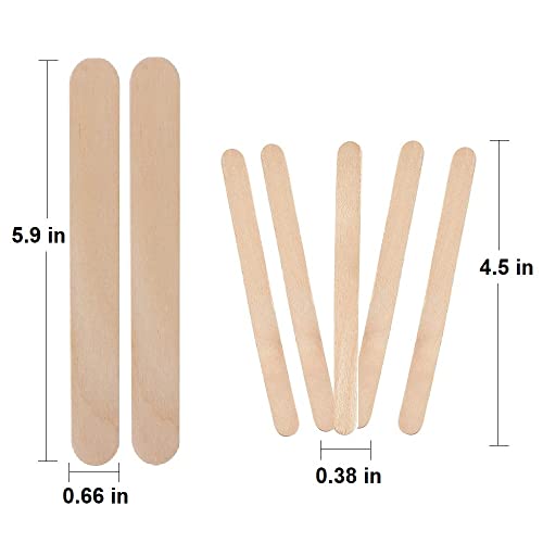 Waxing Kit, Non Woven Cloth Hair Removal Wax Strips Multi Size Combo - 100 Large & 200 Small Strips, 200 Wooden Applicator Sticks, Full-Body Hair Removal for All