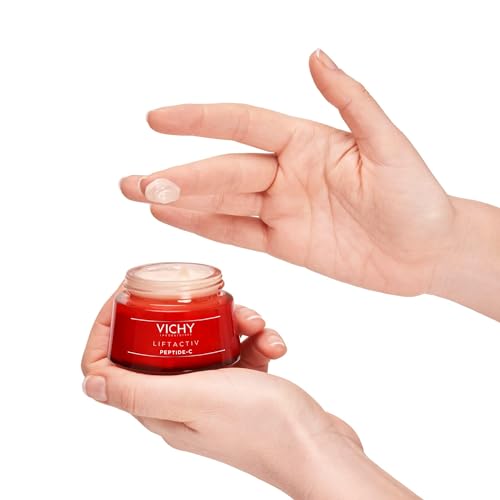 Vichy LiftActiv Peptide-C Anti-Aging Moisturizer, Vitamin C Face Cream with Collagen Peptides to Reduce Wrinkles, Firm and Brighten Skin, Paraben Free, 1.69 Fl Oz