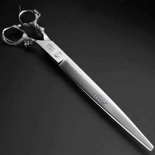 Professional Hairdressing Scissors 7/7.5/8 Inch Hairdressing Scissors Gold and Black Gold Dragon Scissors (9 Inch Flat Scissors)