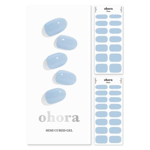 ohora Semi Cured Gel Nail Set of 3 (Pro Easy Peel Remover & N Cream Sky & N Cream Cloud) - Professional Salon-Quality Nail Care