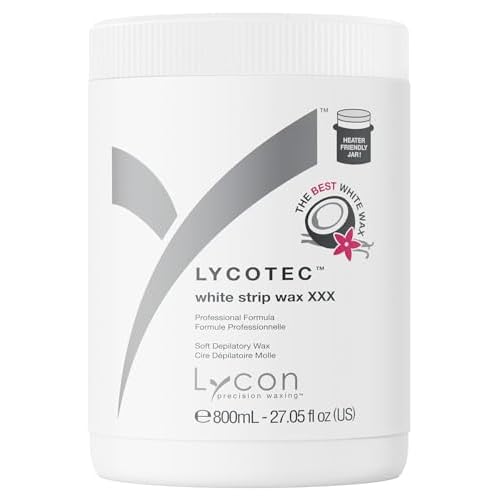 Lycon Lycotec White Strip Wax for Hair Removal, Soft Wax for Fast and Precise Use Over Larger Areas, Professional-Grade Soothing Formula, Suitable for Sensitive Skin, 800ml