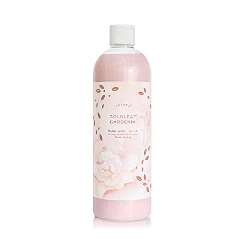 Thymes Goldleaf Gardenia Hand Wash Refill - Lightly Scented Moisturizing Liquid Soap, 24.5 fl oz