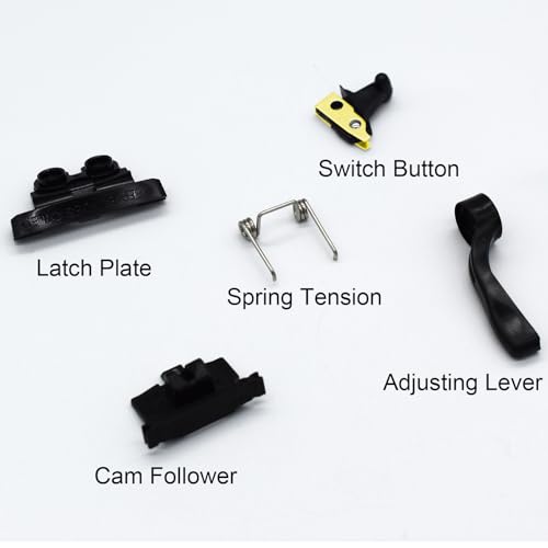 Professional Hair Clipper Accessories Repairing Parts, Adjusting Lever, Latch Plate, Switch Button, Spring Tension, Cam Follower Compatible with Wahl Magic Cordless Clip 8148 8591 8504 1919 (Black)