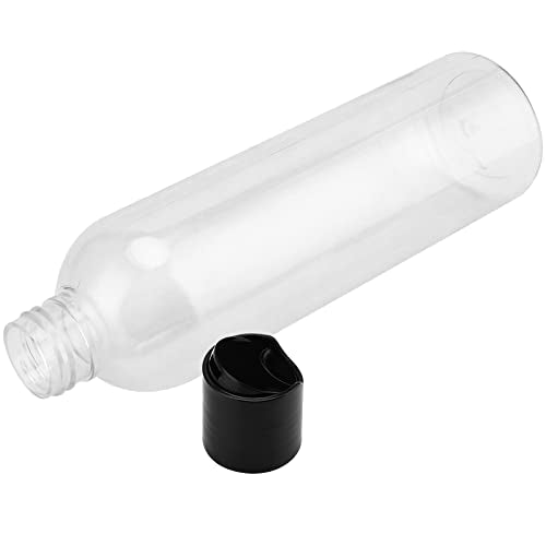 40 Pack 8 Oz Plastic Bottles with Disc Top Caps, Refillable Clear Travel Squeeze Lotion Bottles Containers with Black Bulk Disc Cap for Shampoo, Body Wash, Creams, Soap