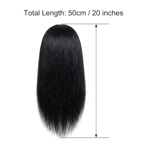 Haewlear 16 Inch Black Human Hair Mannequin Head for Styling & Practice