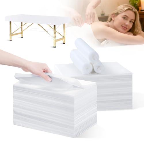 Disposable Bed Sheets 200 Pcs 31"x 71" Massage Table Cover Non Woven Fabric SPA Sheet Breathable for Massage Beauty Tattoo(White)