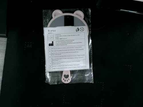 Qianyu Hand Held Mirror with Handle for Makeup Shaving Small Cute Professional Handheld Mirror with Hanging Hole Single-Sided Portable Multi-Purpose Travel Vanity Mirror for Men and Women