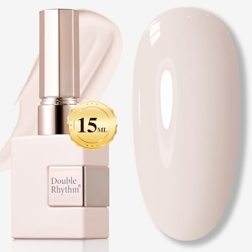 Double Rhythm Pink White 15ml Gel Polish - Pure Sheer Color, Soak-Off, DIY Salon Manicure