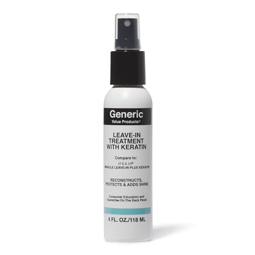 Generic Value Products Leave In Treatment with Keratin, Heat Protectant, Protects Hair from Breakage, Strengthens, Smoothes and Adds Shine, 4 Oz