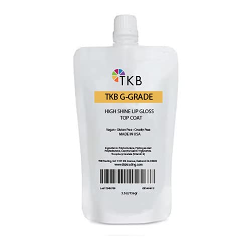 TKB High Shine Lip Gloss Top Coat - Clear, Mineral Oil Free 5.5oz