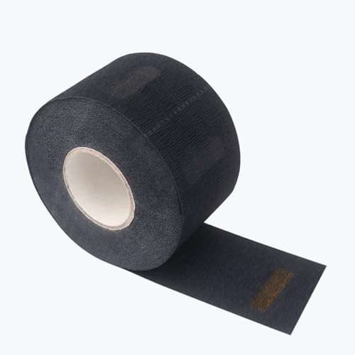 Disposable Black Barber Neck Strips - 3 Rolls, Stretchable & Hygienic