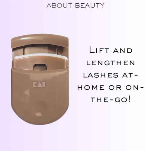 On-The-Go Compact Eyelash Curler, Includes 1 Replacement Pad, Portable Lash Curler Perfect for Travel Makeup, Ergonomic Design is Gentle on Lashes