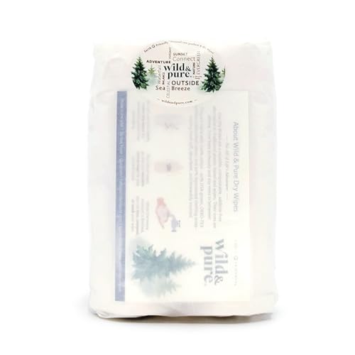 Wild & Pure Cotton Dry Wipes | 4-Pack Refill Rolls | 100% Biobased | Made in the USA | OEKO-TEX Unbleached & Repurposed Virgin Cloth | Soft & Absorbent | Compostable
