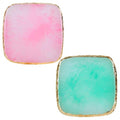 MixPeak Resin Nail Art Palette Set - 2 Pcs Gold Edge (Pink & Green)