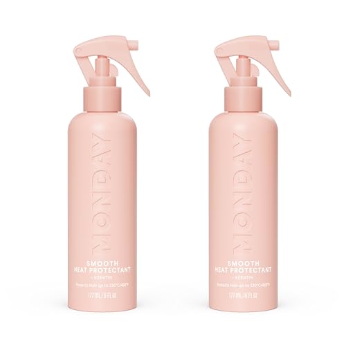 MONDAY HAIRCARE SMOOTH Heat Protectant Spray with Keratin – 6 oz (Pack of 2)