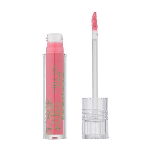 FLOWER BEAUTY By Drew Barrymore Chill Out Lip Glaze Lip Gloss - Hydrating + Moisturizing - Nourishes + Protects Lip - Makeup Infused with Hemp-Derived CBD + Plant-Based Oil - Glossy Finish (Unwind)