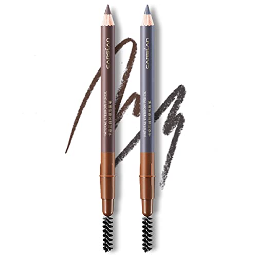 Waterproof Eyebrow Pencil Set - Dark Brown & Light Gray (2PC)