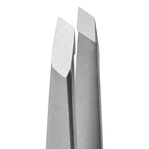 Slanted Eyebrow Tweezers for Women with Travel Case