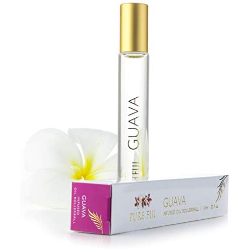 PURE FIJI Infused Oil Rollerball - Essential Oil Roller Bottles Pure Travel Essentials, Natural Oils Roll On-for Aromatherapy, Kids, Children, Adults - Guava, 0.33oz