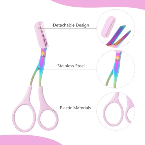 2-in-1 Eyebrow Scissors with Comb - Stainless Steel Trimmer