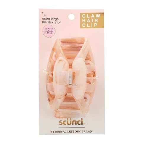 Scunci No-Slip Grip Recycled Extra Large Claw Clip - Pink, 1-Piece