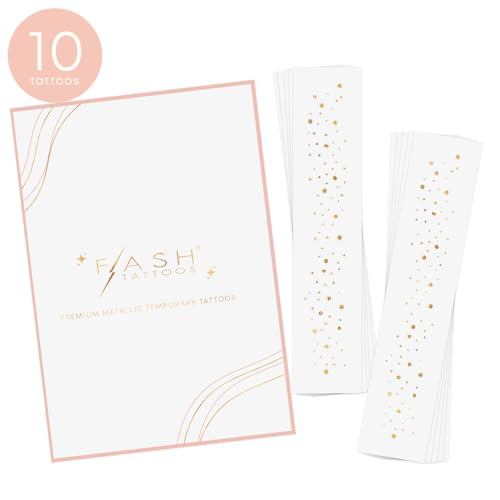 SUNKISSED GOLD FRECKLES set of 10 premium festival waterproof temporary metallic jewelry foil face Flash Tattoos, gold freckles, gold tattoo, metallic tattoo, face flash, face shimmer, freckles