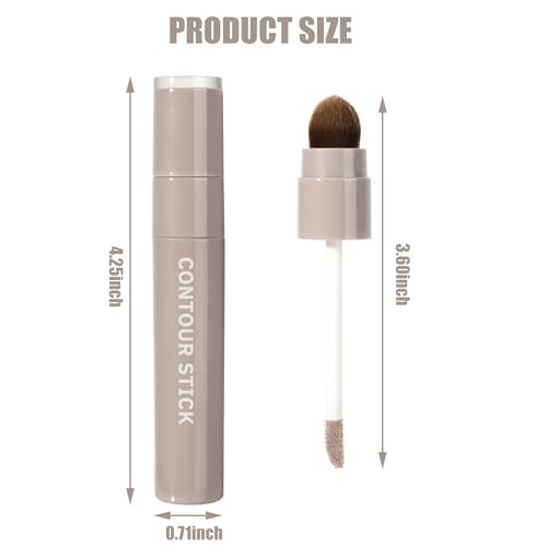 Cool Toned Liquid Contour Stick with Brush - Cool Grey - Long-Lasting Makeup