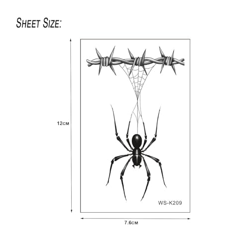 Halloween Spider Temporary Tattoos, 20 Sheets for Kids