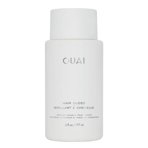 OUAI Hair Gloss - In-Shower Shiny Hair Treatment & Glaze with Frizz Control - Heat Protectant Infused with Hyaluronic Acid, Rice Water & Panthenol - Paraben, Phthalate & Sulfate Free (6 Oz)