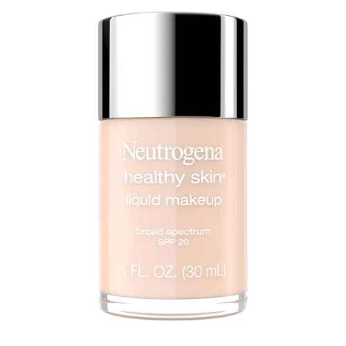 Neutrogena Healthy Skin Liquid Foundation Makeup with Broad Spectrum SPF 20 Sunscreen, Lightweight, Medium Coverage Makeup with Sunscreen and Pro-Vitamin B5, Natural Ivory 20, 1 fl. oz