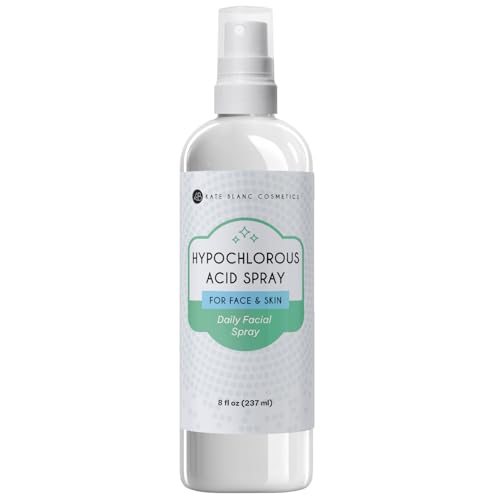 Kate Blanc Cosmetics Hypochlorous Acid Spray for Face and Skin. Gentle Facial Cleanser for Acne-Prone & Sensitive Skin with .02% HOCl (8oz)