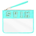 Chenille Letter Makeup Bag, Clear Flat Pouch with Zipper
