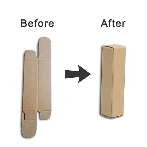 50 Pcs Lip Balm Containers Packaging Boxes, 2.67x0.7x0.7 Inch Wrapping Box for 0.15Oz Lipbalm Round Tubes, 5.5ml DIY Lipsticks Kraft Paper Package Boxes