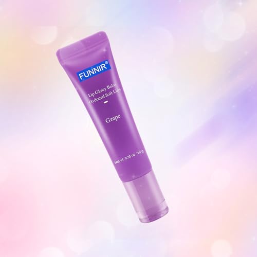 FUNNIR Lip Glowy Balm Stick,Moisturizing Lip Balm of Grape Scent