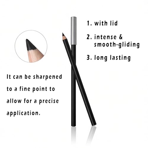 Linble 12-Piece Black Eyeliner Pencil Set – Waterproof Matte