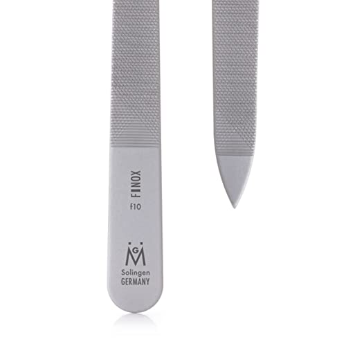 GERMANIKURE Travel Triple Cut Metal Nail File, Ethically Made in Solingen Germany, FINOX Stainless Steel, Double Sided, 9cm