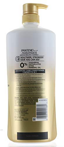 Set Pantene Advanced Care Shampoo and Conditioner 5 in 1 Moisture, Strength, Smoothness, Pro-vitamin B5 Complex 38.2 FL/OZ each - Packaging May Vary