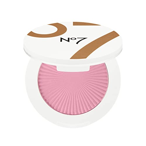 No7 Matte Powder Blush - Damson Mist - Loose Blush Makeup Palette for Instant Flush of Color - Makeup Powder for Face with Skin Conditioning Vitamin E (3g)