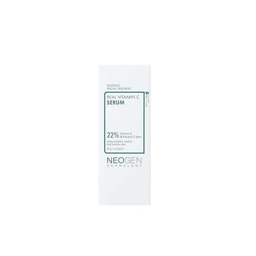 DERMALOGY by NEOGEN Real Vitamin C Serum 1.12 oz (32g) - Brightening, Revitalizing Serum with 22% Pure Ascorbic Acid, Ferulic Acid, Zinc and Niacinamide - Korean Skin Care