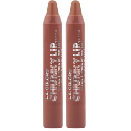 L.A. COLORS Chunky Lip Pencil, Warm Caramel, 0.04 Ounce (Pack of 2)