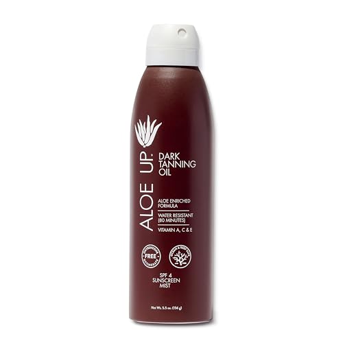 Aloe Up Tanning Oil Spray SPF 4, 6 oz - Aloe Vera Sun Protection