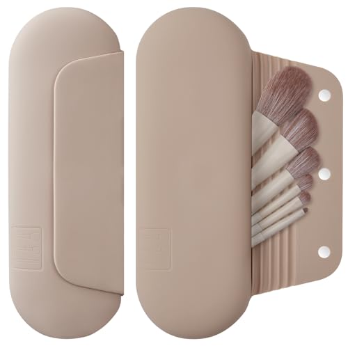 Silicone Makeup Brush Holder Travel Case with Magnetic Closure