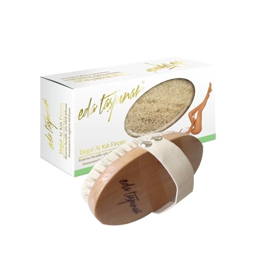 EDA Taspinar Professional Dry Brush for Body & Lymphatic Drainage I Natural Boar Bristle Exfoliating Dry Brush for Body, Cellulite, Circulation & Smooth Skin I No Shedding Spa Quality