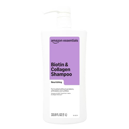 Amazon Essentials Biotin & Collagen Shampoo, Nourishing, Formulated without Sulfates, 33.8 Fl Oz, Pack of 1