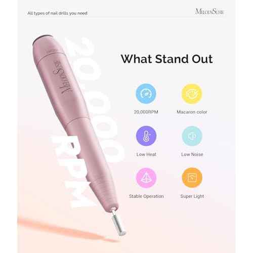 MelodySusie Pen-Shaped Portable USB Nail Drill, PC120I 20000RPM Electric Nail File with Compact Design for All Nail Care, Manicure Polishing, Shaping & Gel Removal at Home for Beginners