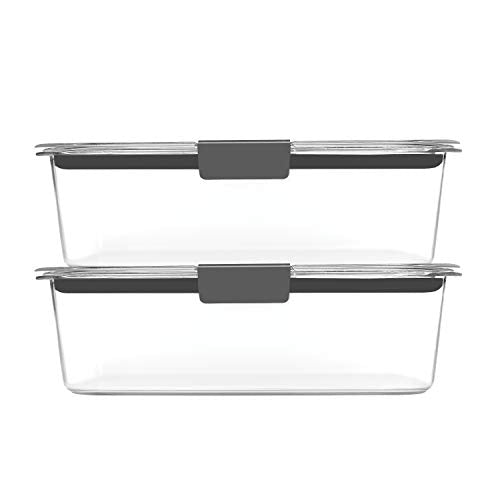 Rubbermaid Brilliance BPA Free Food Storage Containers Bundle with Lids, Set of 2 (9.6 Cup) and Set of 5 (1.3 Cup)