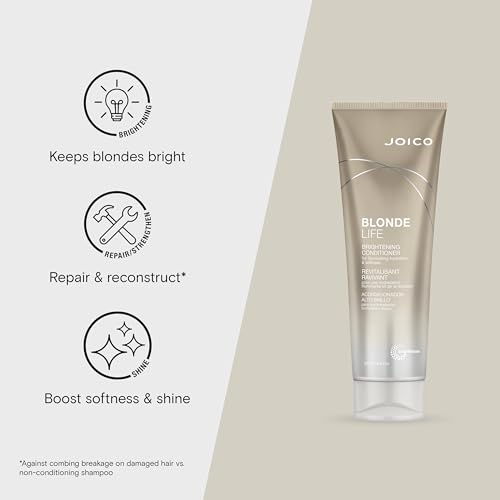 Joico Blonde Life Brightening Shampoo and Conditioner | For Blonde Hair | Add Softness & Smoothness | Sulfate Free | With Monoi & Tamanu Oil