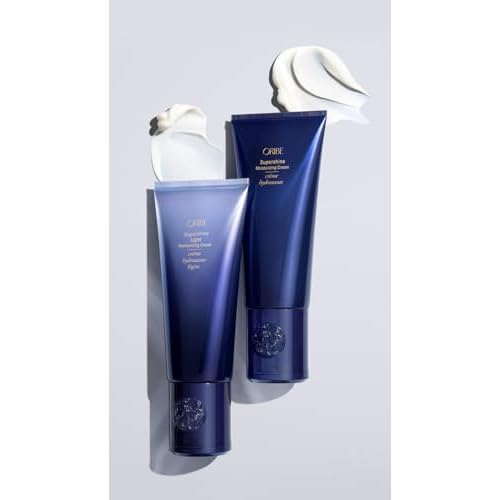 Oribe Supershine Light Moisturizing Styling Cream - Adds Shine & Smooths Frizz With Heat Protection - Blowout Primer, Air Dry Cream & Style Finisher - For Fine & Medium Hair - 5 oz