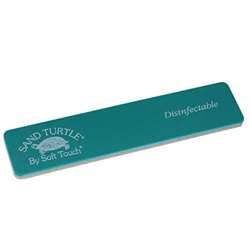 Soft Touch Sand Turtle Nail File Block, Soft Sponge, Teal 120 Grit Fine, 5 ¼ Inch, 25 Piece