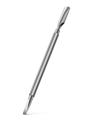 FERYES Stainless Steel Cuticle Pusher & Remover Tool - 5.2" Dual-Sided